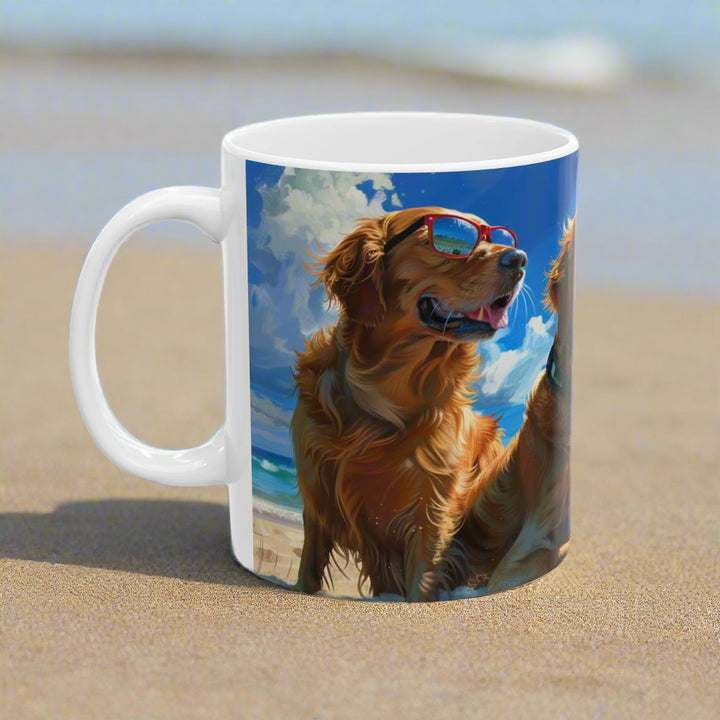 Dogs on the beach #3 Mug 11oz