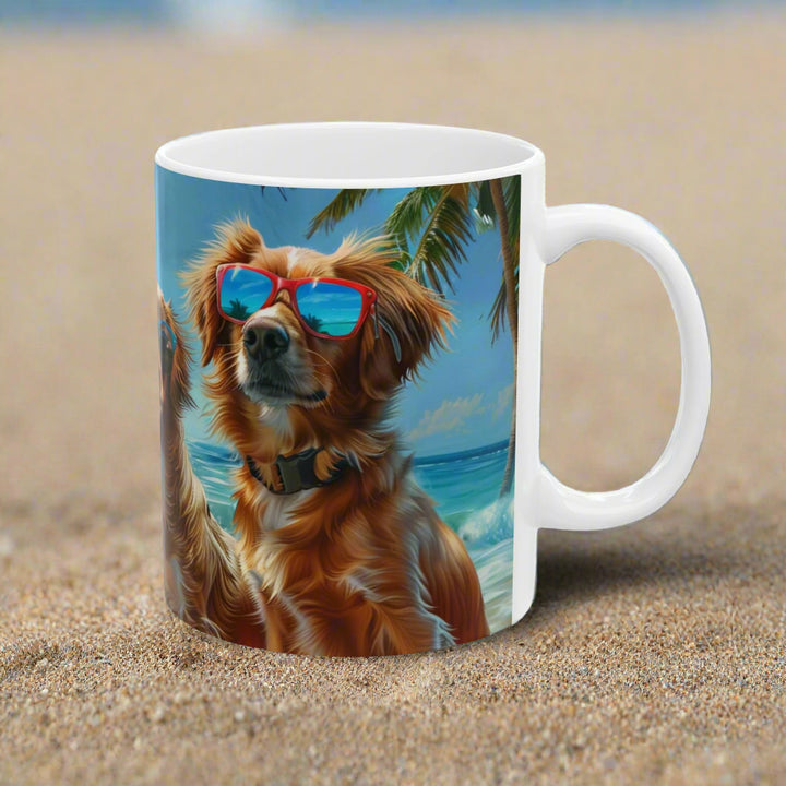 Dogs on the beach #2 Mug 11oz