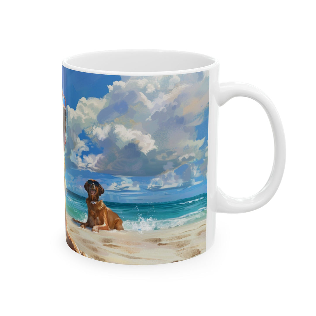 Dogs on the beach #3 Mug 11oz