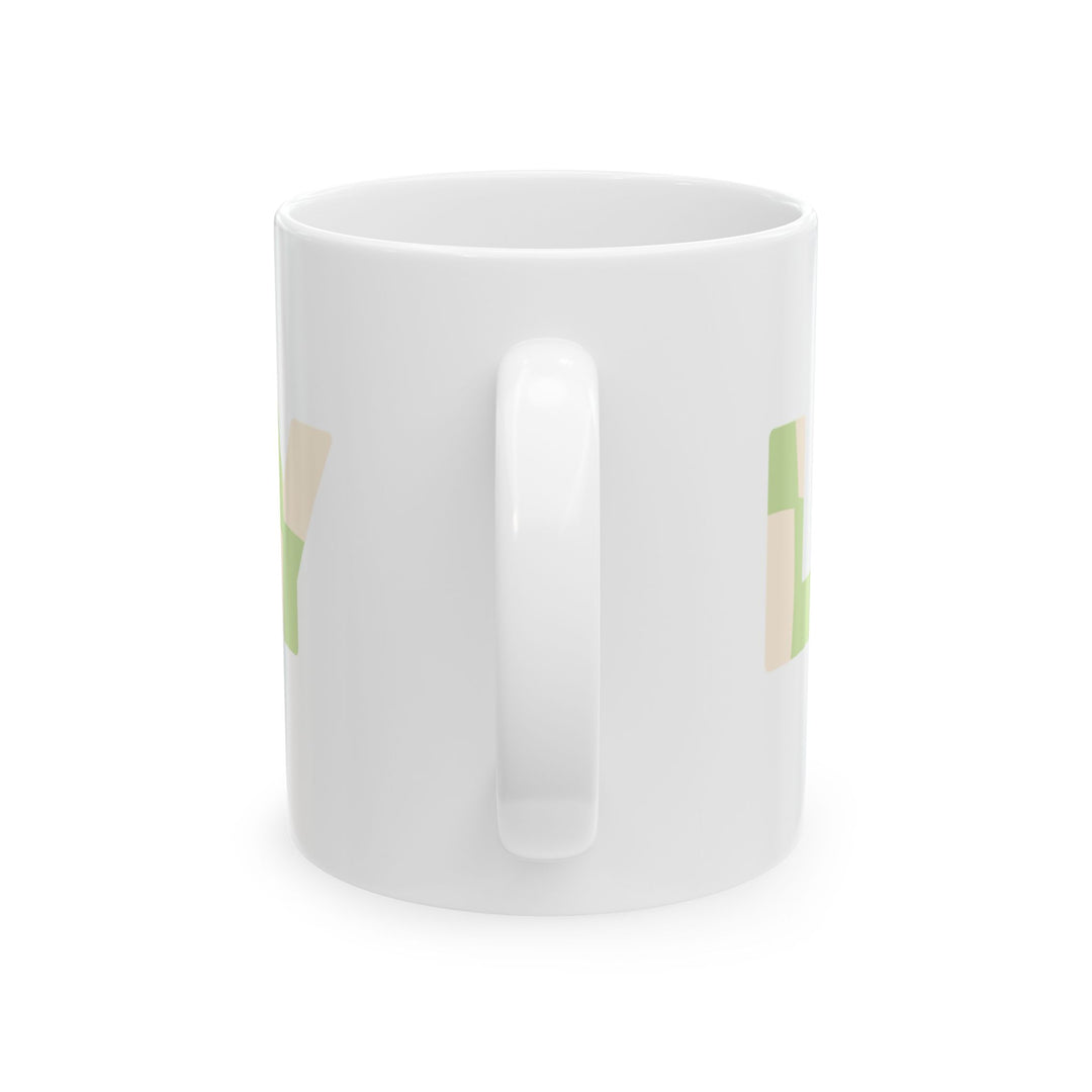 Lucky Vibes White Ceramic Mug, St Patricks Day 11oz Mug