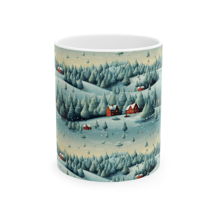 Red houses in the trees Mug 11oz