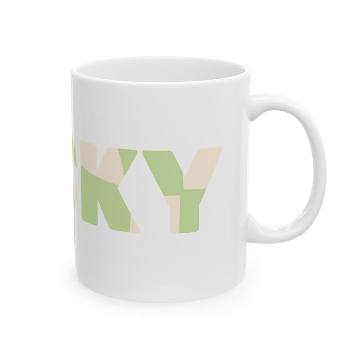 Lucky Vibes White Ceramic Mug, St Patricks Day 11oz Mug