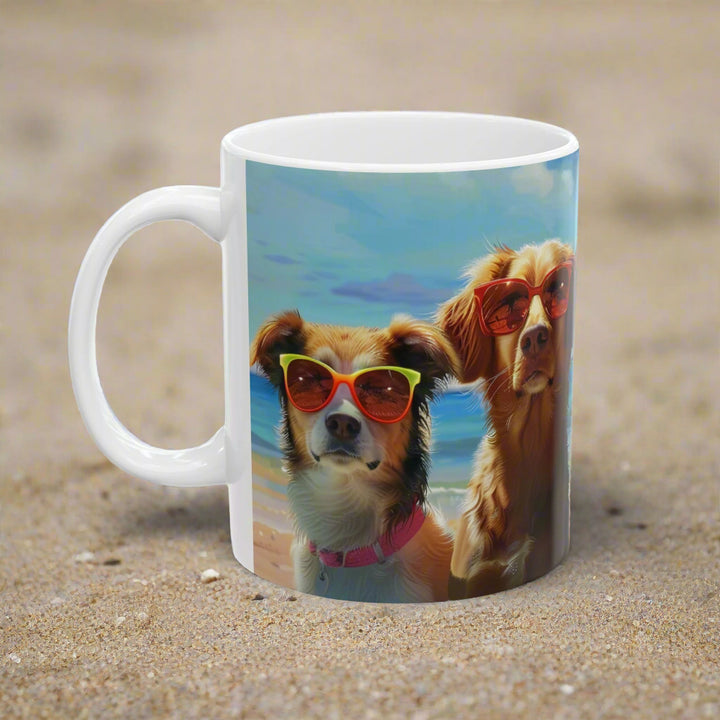 Dogs on the beach #1 Mug 11oz