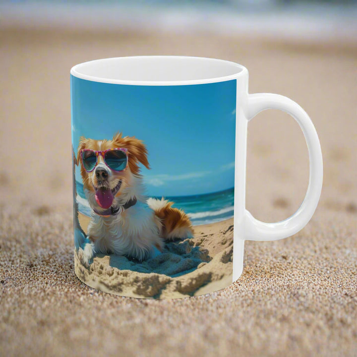 Dogs on the beach #8 Mug 11oz