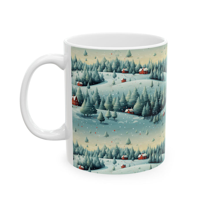 Red houses in the trees Mug 11oz