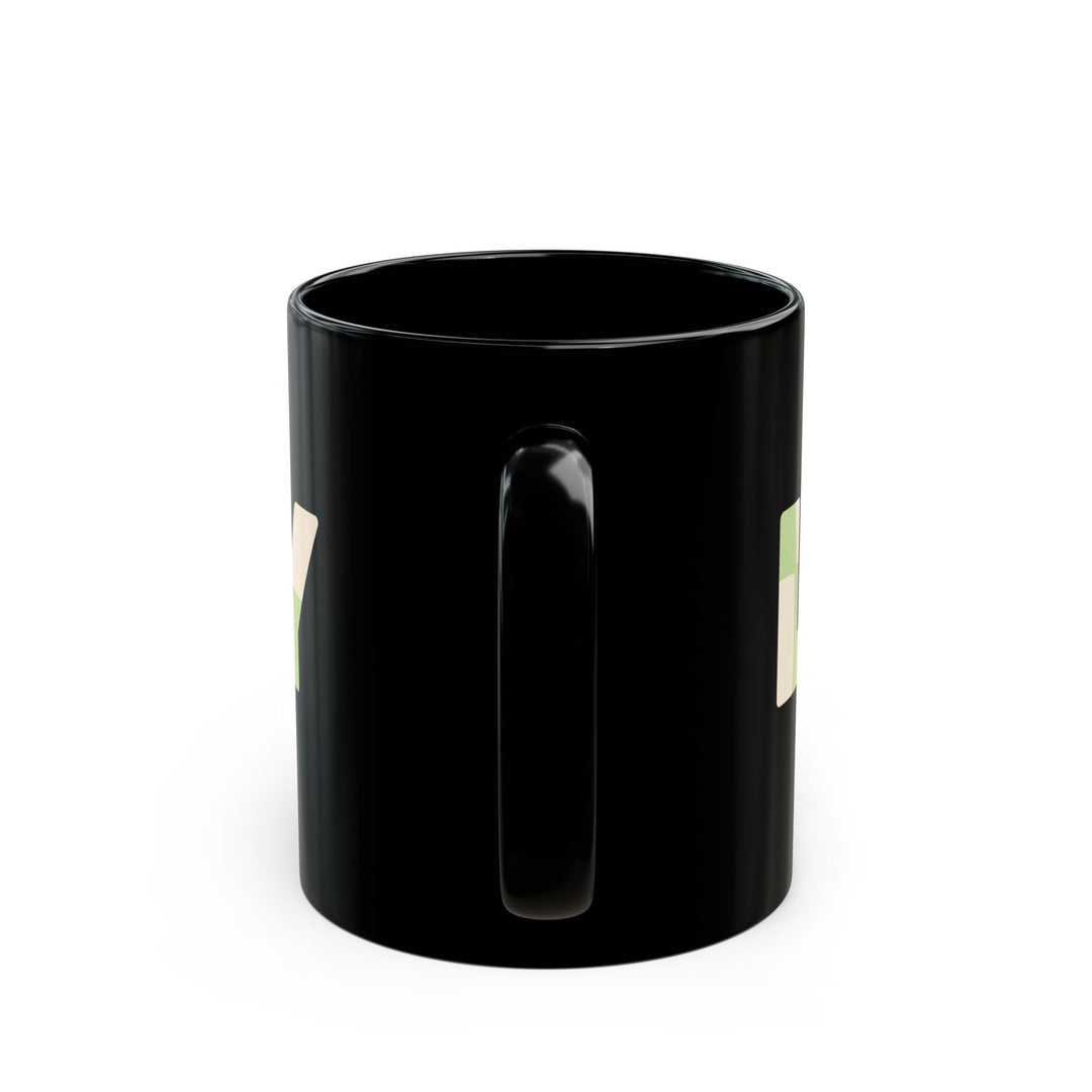 Lucky Vibes Black Ceramic Mug, St Patricks Day 11oz Mug