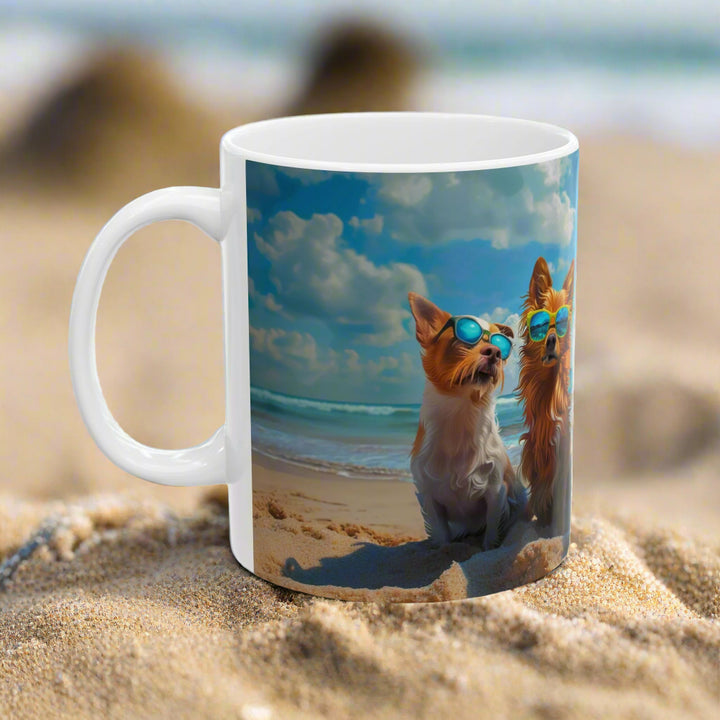 Dogs on the beach #7 Mug 11oz