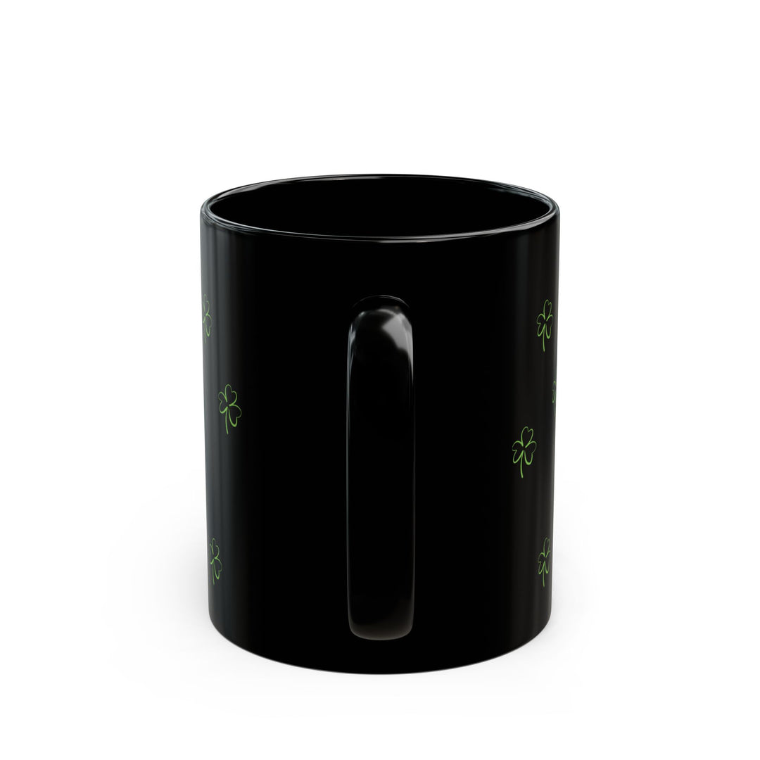 Black Lucky Clover 11oz Ceramic Mug, St Patricks Day