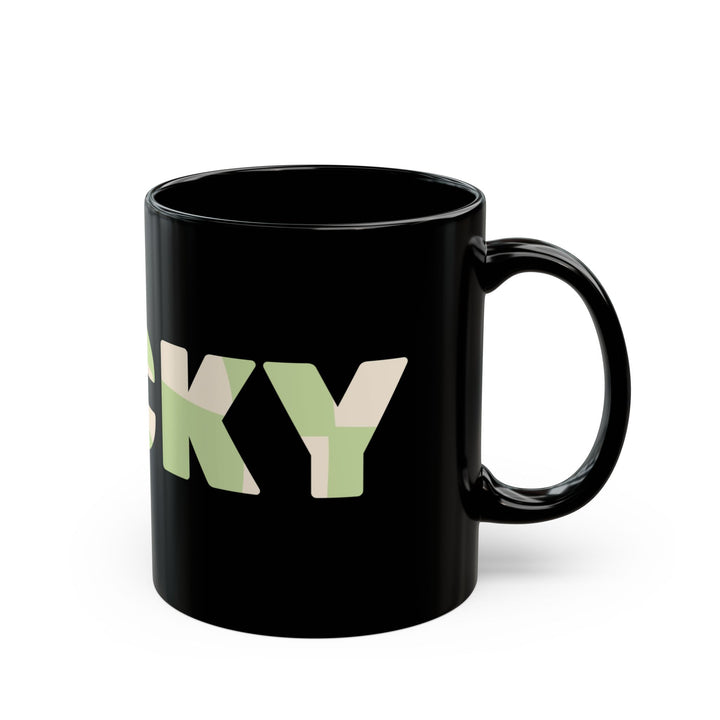 Lucky Vibes Black Ceramic Mug, St Patricks Day 11oz Mug