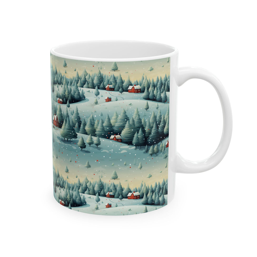 Red houses in the trees Mug 11oz